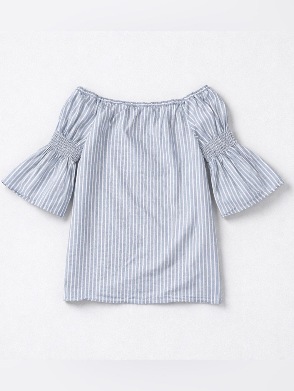 Rebel Sugar Light Blue and White Striped Short Sleeve Tee/Dress | Large